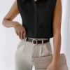 White Sleevless Top - Thumbnail Image 1