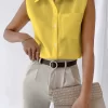 White Sleevless Top - Thumbnail Image 2